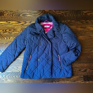 Vineyard vines, navy quilted girls jacket - size large